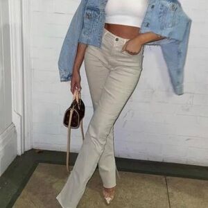 Brand new Zara light grey split hem jeans